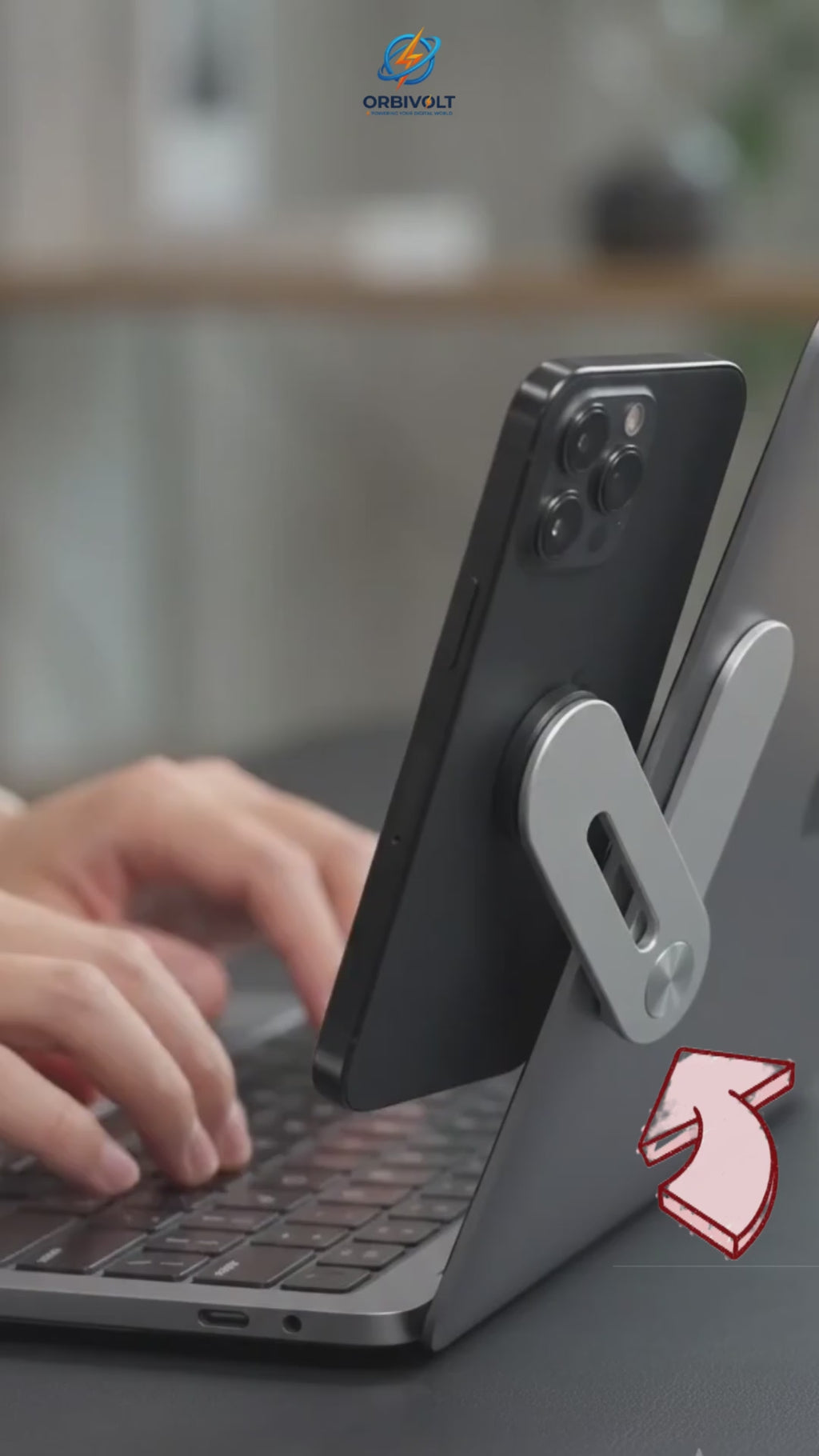 Premium Aluminum Magnetic Laptop Phone Mount – Adjustable Side-Expansion Bracket